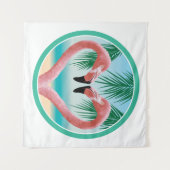 Tenture Amour du Flamant rose (Saint-Valentin tropical) (Devant (Horizontal))