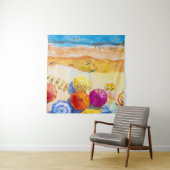 Tenture Amour du paysage marin : aquarelle peinture de vac (En situation)