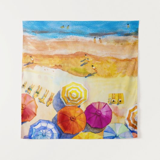 Tenture Amour du paysage marin : aquarelle peinture de vac (Devant)