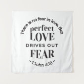 Tenture Amour Éternel - 1 Jean 4:18 Citation Écriture Art (Devant)
