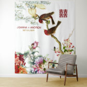Tenture Amour Fleurissant Oiseaux & Fleurs Mariage Chinois (En situation)