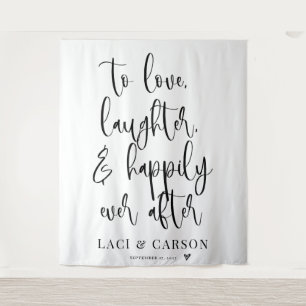 Tenture amour rire heureux à jamais toile de fond de maria