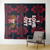 Tenture Amour romantique - I Love My Guy Texte Design (En situation (horizontale))