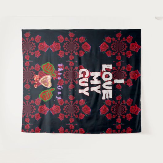 Tenture Amour romantique - I Love My Guy Texte Design (Devant (Horizontal))