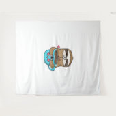 Tenture Amoureux De Café Chibi Sloth - Cute Kawaii Sloth H (Devant (Horizontal))