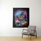 Tenture Amoureux de les chats| Cat In Galaxy Space Cosmos (En situation)