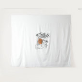 Tenture Amoureux de les chats Halloween Funny Skeleton et  (Devant (Horizontal))