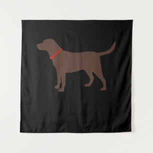 Tenture Amoureux des chiens Chocolat Labrador Chien Silh