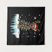 Tenture Amoureux des chiens| Chocolat Labrador Christmas L (Devant (Horizontal))