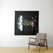 Tenture Amoureux des chiens| Chocolat Labrador Christmas L (En situation (horizontale))