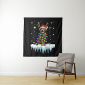 Tenture Amoureux des chiens| Chocolat Labrador Christmas L (En situation)