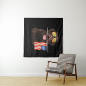 Tenture Amoureux des chiens | Chocolat Labrador USA Americ (En situation (horizontale))