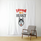 Tenture Amoureux des chiens Husky (En situation)