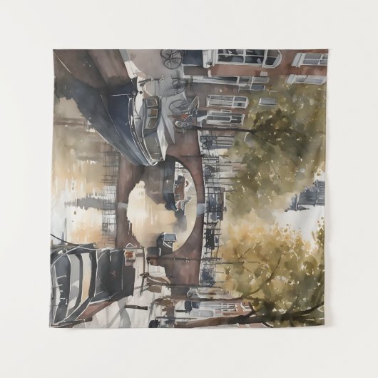 Tenture Amsterdam aquarelle (Devant (Horizontal))