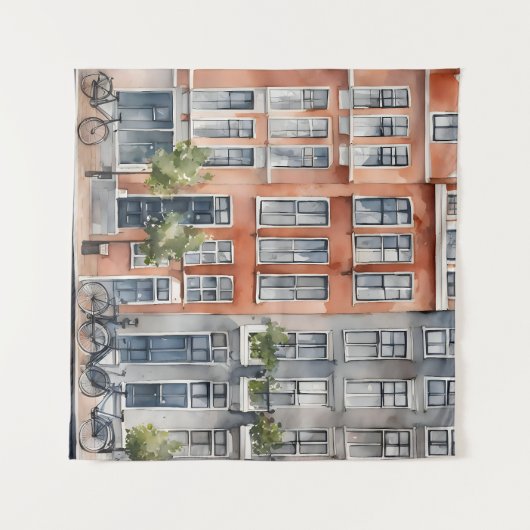 Tenture Amsterdam aquarelle (Devant (Horizontal))