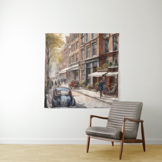 Tenture Amsterdam aquarelle (En situation)