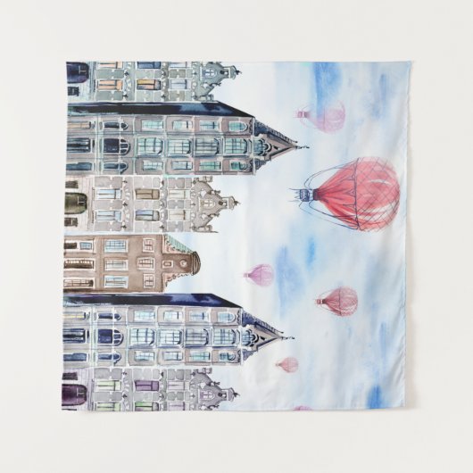 Tenture Amsterdam en montgolfière (Devant (Horizontal))