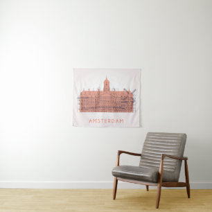 Tenture Amsterdam, horizon de Pays-Bas   des points de