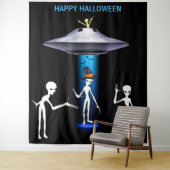 Tenture Amusant Alien 🎅 🛸 UFO fête d'Halloween (En situation)