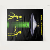 Tenture Amusant Alien 🎅 🛸 UFO fête d'Halloween (Devant (Horizontal))