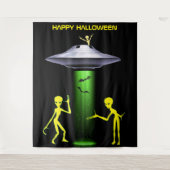 Tenture Amusant Alien 🎅 🛸 UFO fête d'Halloween (Devant)