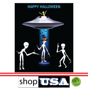 Tenture Amusant Alien 🎅 🛸 UFO fête d'Halloween