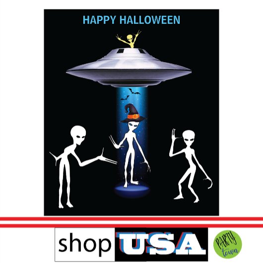 Tenture Amusant Alien 🎅 🛸 UFO fête d'Halloween