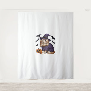 Tenture Amusant Citrouille Chat Sorcière Costume Perse Cha