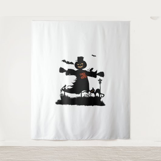 Tenture Amusant design d'halloween avec épouvantail (Devant)