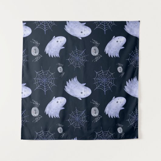 Tenture Amusant Motif d'Halloween Spider Fantôme. (Devant (Horizontal))