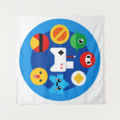 Tenture Amusant Retro Arcade (Devant (Horizontal))