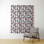 Tenture Amusante Boxe Chat Chien Motif Design (En situation)