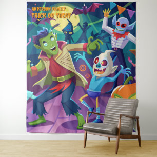 Tenture Amusante fête du monstre d'Halloween accrochant la