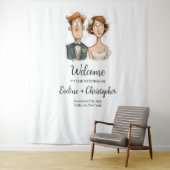 Tenture Amusante mariée et Mariage de chambre fond d'aquar (En situation)