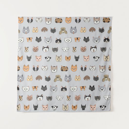 Tenture Amusement animal : Chiens de chats Doodle Mix (Devant)