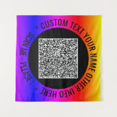 Tenture Analyse de code QR et Tapis de couleur de texte pe (Devant (Horizontal))