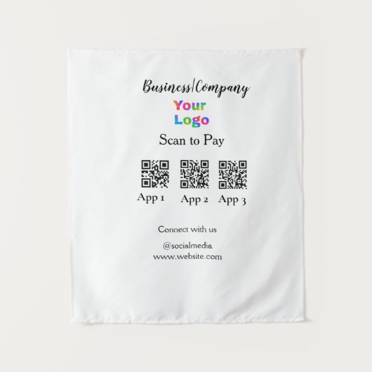 Tenture Analyser pour payer le logo de l'entreprise Q R co (Devant)