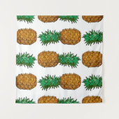 Tenture Ananas avec feuilles. Motif transparent avec tropi (Devant (Horizontal))