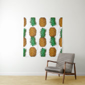 Tenture Ananas avec feuilles. Motif transparent avec tropi (En situation)