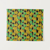 Tenture Ananas d'or sur des rayures (Devant (Horizontal))