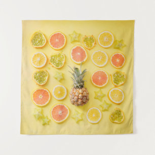 Tenture Ananas entouré d'agrumes