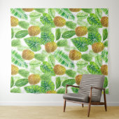 Tenture Ananas et feuilles tropicaux (En situation (horizontale))