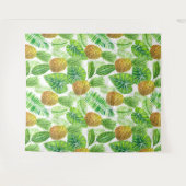 Tenture Ananas et feuilles tropicaux (Devant (Horizontal))