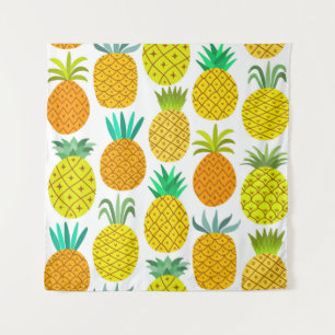 Tenture Ananas Isolé : Motif Vintage sans joint.