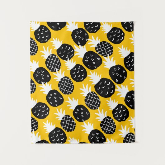 Tenture Ananas noir (Devant)