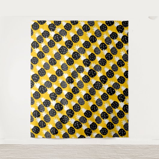 Tenture Ananas noir (Devant)