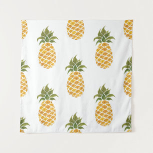 Tenture Ananas peint à la main, arrière - plan aquarelle.