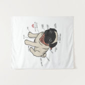 Tenture Anatomie du chien Carlin Graphique (Devant (Horizontal))