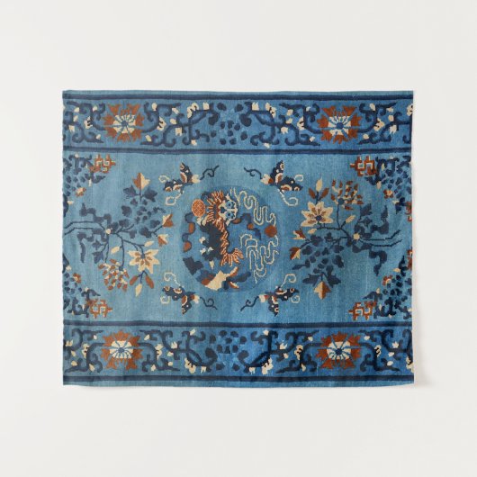 Tenture Ancien Chinois en bleu profond (Devant (Horizontal))