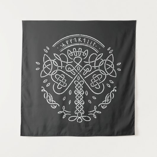 Tenture Ancien Viking Celtic Knotwork - Arbre de vie (Devant)